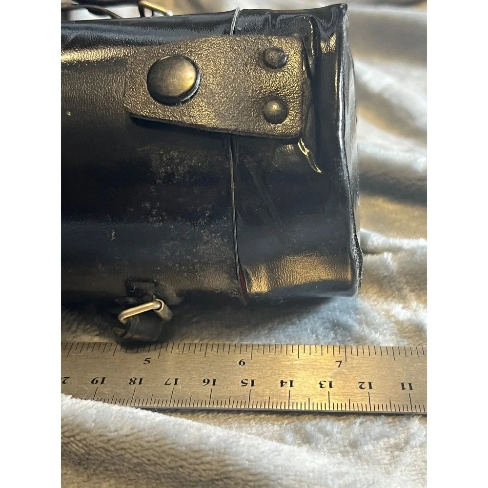Sun‎ Lens Vintage Black Leather Covered Corduroy Lined 3x7